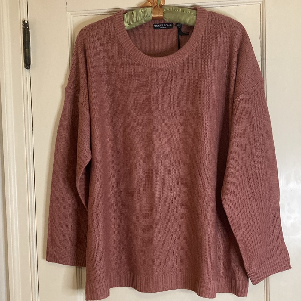 🎁NWT ASOS Brave Soul Rose Pink Oversized Batwing Sweater Sz US 18/ UK 22